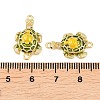 Brass Micro Pave Clear Cubic Zirconia Tortoise Connector Charms KK-F931-05G-3