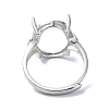 Adjustable 925 Sterling Silver Ring Components STER-K179-21P-3