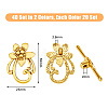 DICOSMETIC 40Pcs 2 Colors Tibetan Style Alloy Flower Toggle Clasps FIND-DC0004-34-2