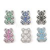 Brass Micro Pave Cubic Zirconia Slide Charms ZIRC-I068-01P-1