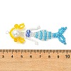 Copper Wire Wrapperd Glass Seed Beads Big Pendants PALLOY-MZ01442-03-3