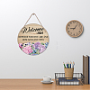 Wooden Hanging Plate HJEW-WH0027-012-6
