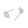 Brass Micro Pave Cubic Zirconia Stud Earring Findings ZIRC-P105-01P-2