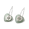 Natural Green Aventurine & 304 Stainless Steel Hoop Earrings for Women EJEW-G475-05P-07-4