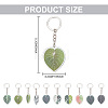 9Pcs 9 Style Creative Imitation Leaf Acrylic Pendant Keychain KEYC-DR0001-04-2