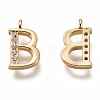 Brass Micro Pave Clear Cubic Zirconia Charms ZIRC-B002-39G-B-2