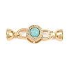 Brass Micro Pave Clear Cubic Zirconia Fold Over Clasps KK-U059-63G-1