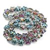 Half Rainbow Plated Electroplate Transparent Glass Beads Strands EGLA-G037-07A-HR01-2