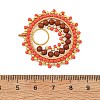 304 Stainless Steel & Brass & Natural Red Jasper & TOHO Glass Seed Beaded Pendants PALLOY-MZ01379-04-3