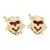 Brass Pave Clear Cubic Zirconia Connector Pendants KK-F933-09A-G-1