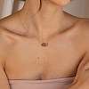 304 Stainless Steel Pave Cubic Zirconia Oval Birth Stone Pendant Necklaces for Women FS-WGC2097-05-2