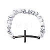 Round Synthetic Hematite Bead Stretch Bracelets BJEW-F493-05EB-01-2