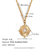 316L Surgical Stainless Steel with Natural Quartz Crystal Pendant Necklaces WGEA815-08-1