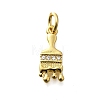 Brass Micro Pave Cubic Zirconia Charms KK-P295-04G-1