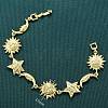 Brass Link Bracelets for Women BJEW-C118-01G-1