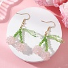 Cherry Glass Seed Beads & Acrylic Dangle Earrings EJEW-MZ00699-01-1