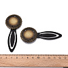 Alloy & Iron Bookmark Cabochon Settings PALLOY-N184-09AB-3