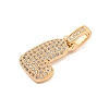 Brass Micro Pave Clear Cubic Zirconia Pendants KK-B099-01G-L-2