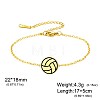 304 Stainless Steel Sport Ball Link Bracelets for Women WG444BD-04-1