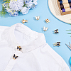 8Pcs 2 Colors Alloy Rhinestone Cufflinks BUTT-WR0001-41-4