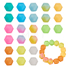  72Pcs 12 Colors  Luminous Hexagon Food Grade Silicone Beads SIL-TA0001-36-13