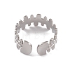 304 Stainless Steel Handrail Open Cuff Rings for Women RJEW-G285-30P-3