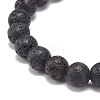 Natural Lava Rock & Synthetic Hematite & Acrylic Beaded Stretch Bracelet BJEW-JB08553-04-5