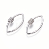 Brass Micro Pave Cubic Zirconia Screw Carabiner Lock Charms ZIRC-I031-19P-1