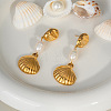 Stainless Steel Shell Shape Dangle Stud Earrings HG2493-1