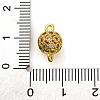 Brass Micro Pave Clear Cubic Zirconia Connector Charms KK-A230-06B-G-3