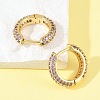 Brass Cubic Zirconia Hoop Earrings EJEW-A156-05G-4