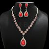 Alloy Rhinestone Pendant Necklaces & Earrings Sets for Women WGE8301-07-1