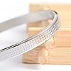 Carve Rhombus 304 Stainless Steel Bangles BJEW-H0003-24A-2