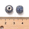 Rhodium Plated 925 Sterling Silver Micro Pave Cubic Zirconia Beads STER-H110-24C-05P-3