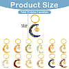 12Pcs Natural & Synthetic Gemstone Moon Keychains KEYC-YW00237-2