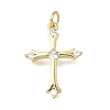 Easter Brass Clear Cubic Zirconia Pendants KK-G602-01G-1