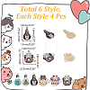 24Pcs 6 Styles Printed Alloy Pendants Sets FIND-AR0005-88-2