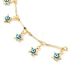 Brass Bar Link Chain Anklets AJEW-AN00319-02-2