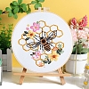 DIY Flower & Bee Pattern Embroidery Kits for Starter PW-WG7B55D-06-1