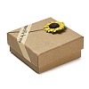 Kraft Paper Gift Boxes with Faux Sunflower Outside for Jewelry Set CON-Z011-01A-03-1
