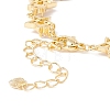 Clear Cubic Zirconia Star Link Chains Bracelet BJEW-I301-03G-4