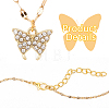 ANATTASOUL 2Pcs 2 Colors Crystal Rhinestone Butterfly Pendant Necklaces Set with Alloy Dapped Chains for Women NJEW-AN0001-67-3