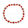 Bohemian Style Brass &  Glass Evil Eye Beads Stretch Bracelets TX5034-1