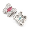 Brass Micro Pave Cubic Zirconia Slide Charms ZIRC-I068-16P-2