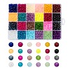 24 Colors Transparent Glass Beads Strands FGLA-X0001-04B-6mm-1