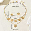 Brass Micro Pave Clear Cubic Zirconia Hollow Fan Double Layer Pendant Necklace & Stud Earrings Set for Women KI7440-2