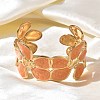 304 Stainless Steel Enamel Cuff Open Bangles for Women BJEW-F542-01G-03-1