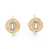 Brass Micro Pave Cubic Zirconia Stud Earring Finding KK-F841-13G-2