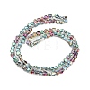 Half Plated Electroplate Transparent Glass Beads Strands EGLA-G037-09A-HP02-2
