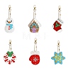 Christmas DIY Diamond Painting Keychain Kits DIAM-PW0010-67O-1